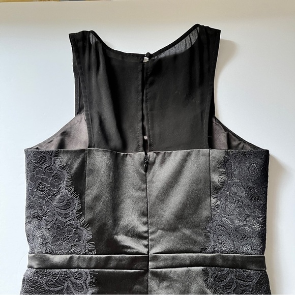 Guess Sweetheart Satin Black Cocktail Dress Eyelash Lace Overlay Evening Sz 4 - Picture 13 of 16